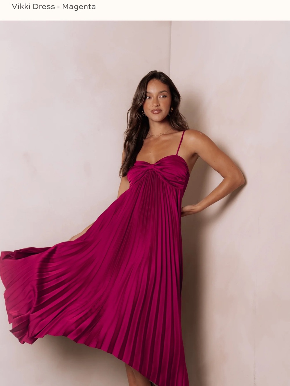 Petal & Pup Vikki Midi Dress in Magenta